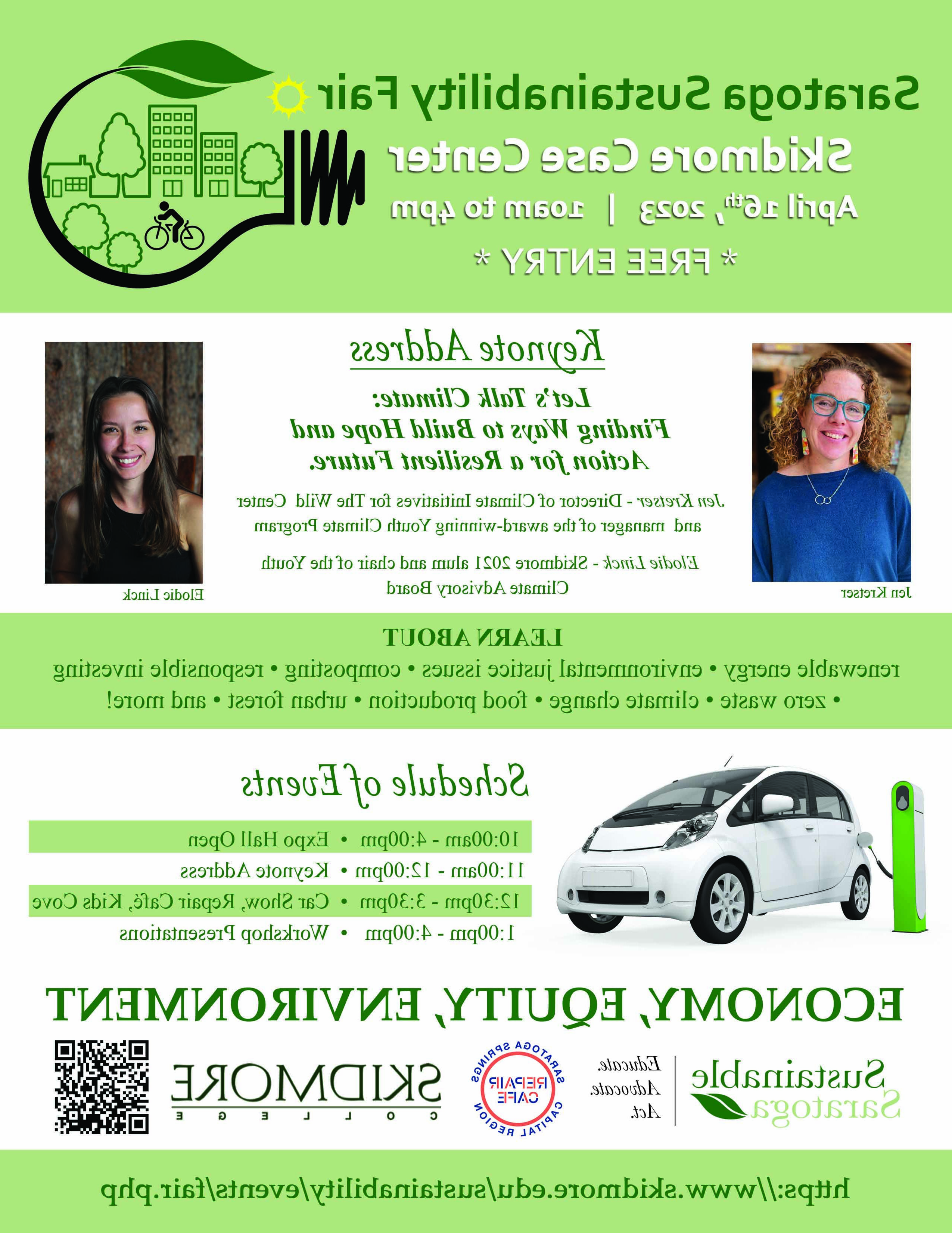 2023 is headed with keynote by Jen Kretser and Elodie Linck. Event includes workshops, kids cove, EV car show, repair cafe and more.